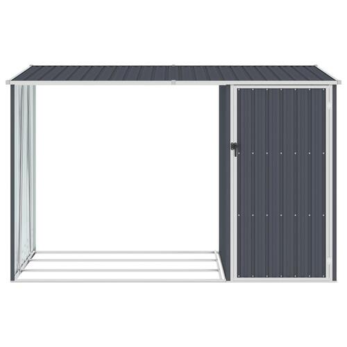 Brændeskur 245x98x159 cm galvaniseret stål antracitgrå