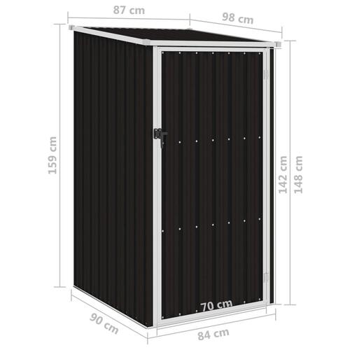 Haveskur 87x98x159 cm galvaniseret stål brun
