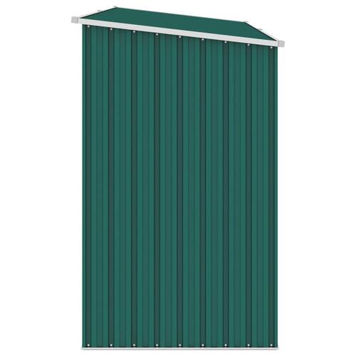 Brændeskur 245x98x159 cm galvaniseret stål grøn