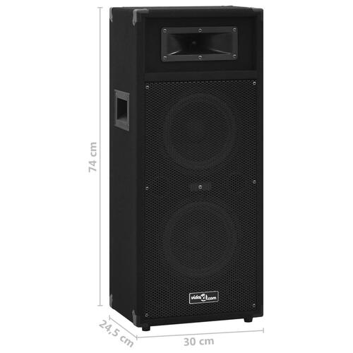Professionelle hi-fi-højtalere 2 stk. 1000 W sort
