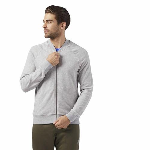 Sportsjakke til Mænd Reebok Bomber Retro Grå S