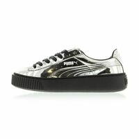 Sportssneakers til damer Puma Basket Platform Metallic Lysegrå 36