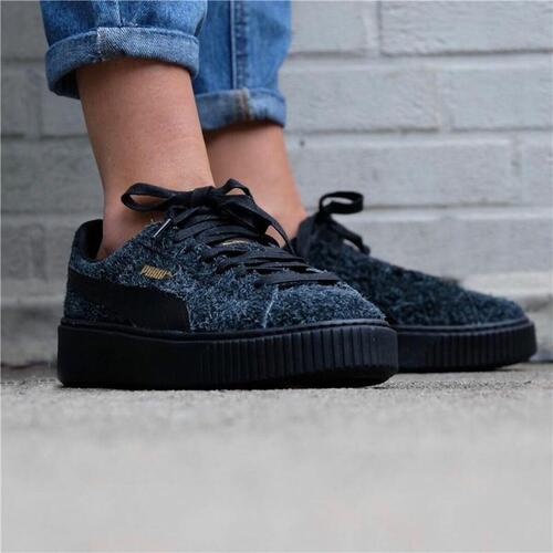 Sportssneakers til damer Puma Suede Platform Eletal Sort 40