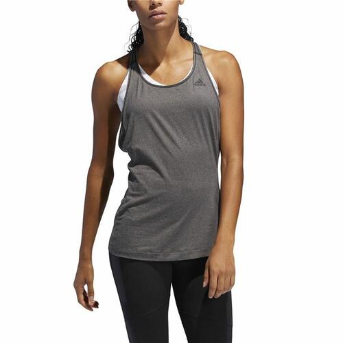 T-shirt til Damer uden Ærmer Adidas 3 Stripes Tank Mørkegrå L