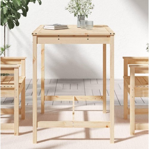 Havebord i massivt fyrretræ - 121 × 82,5 × 110 cm