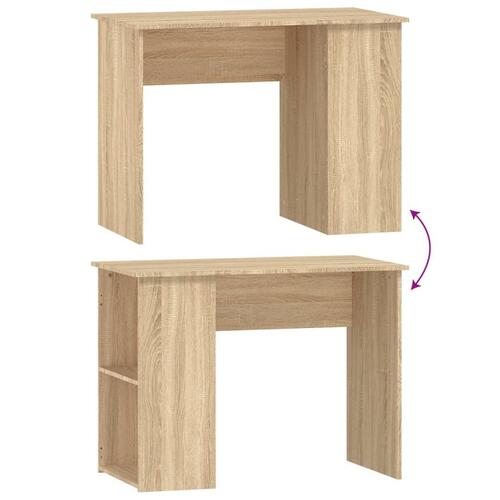 Skrivebord 100x55x75 cm konstrueret træ sonoma-eg