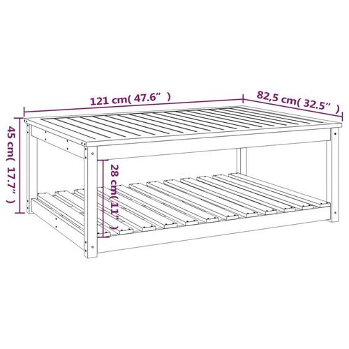 Havebord 121x82,5x45 cm massivt fyrretræ