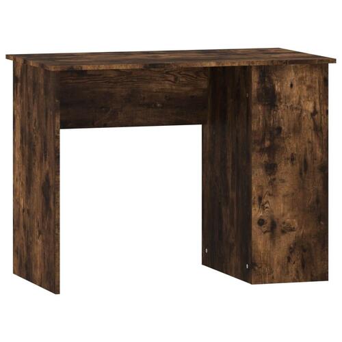 Skrivebord 100x55x75 cm konstrueret træ røget egetræsfarve