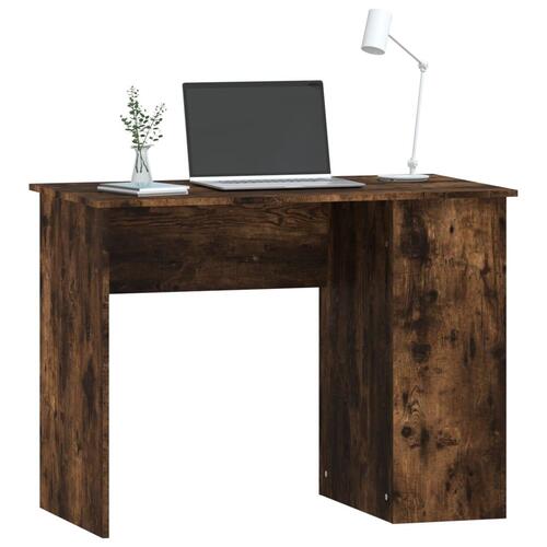 Skrivebord 100x55x75 cm konstrueret træ røget egetræsfarve