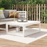 Havebord 121x82,5x45 cm massivt fyrretræ hvid