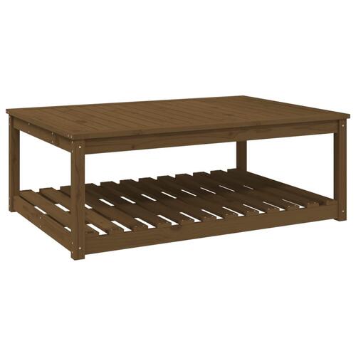 Havebord 121x82,5x45 cm massivt fyrretræ gyldenbrun