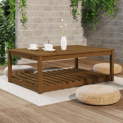 Havebord 121x82,5x45 cm massivt fyrretræ gyldenbrun