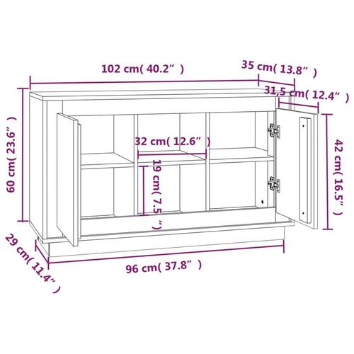 Skænk 102x35x60 cm konstrueret træ sort