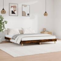Sengeramme uden madras 200x200 cm konstrueret træ røget eg