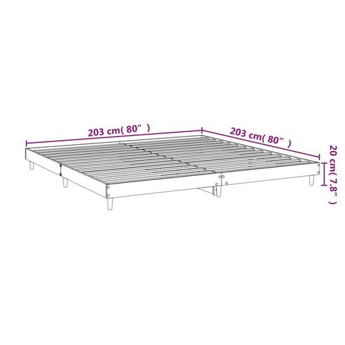 Sengeramme uden madras 200x200 cm konstrueret træ røget eg