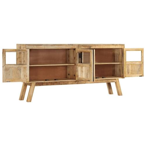 Skænk 160x30x76 cm massivt mangotræ brun og sort