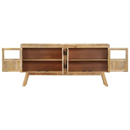 Skænk 160x30x76 cm massivt mangotræ brun og sort