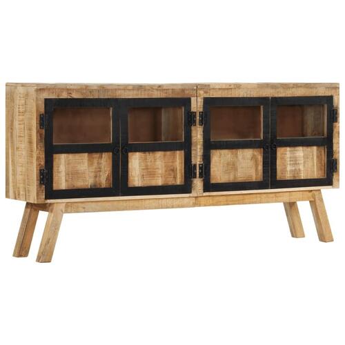 Skænk 160x30x76 cm massivt mangotræ brun og sort