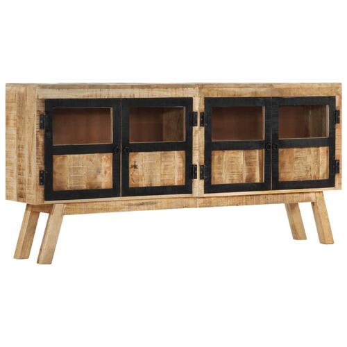 Skænk 160x30x76 cm massivt mangotræ brun og sort