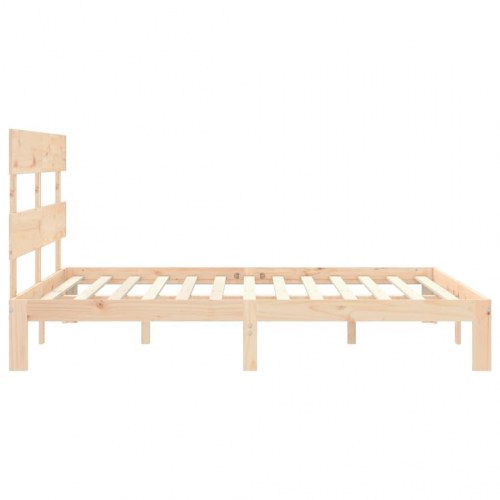Sengeramme med sengegavl kingsize i massivt fyrretræ - 150 x 200 cm