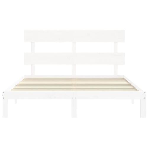 Sengeramme uden madras 160x200 cm massivt fyrretræ hvid