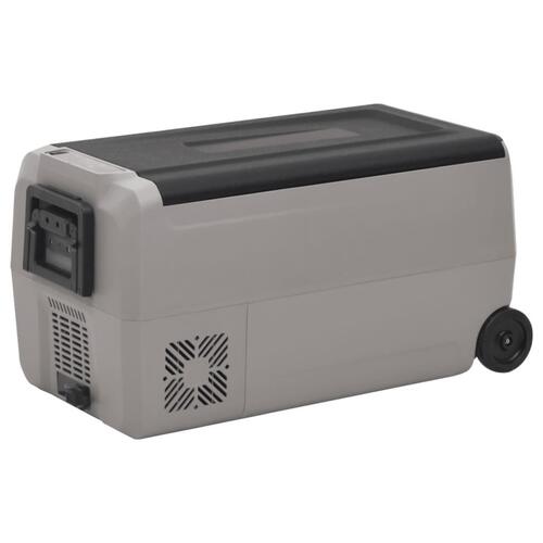 Køleboks med hjul og adapter 36 l PP og PE sort og grå