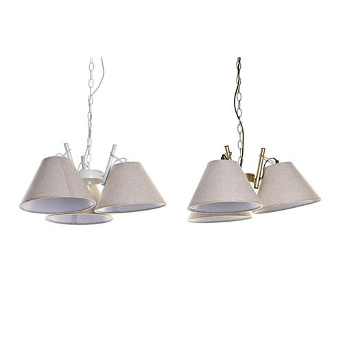 Loftslampe 50 x 46 x 30 cm Gylden Metal Hvid 50 W (2 enheder)