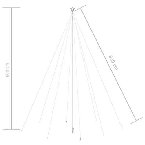 Juletræ vandfaldsdesign LED indendørs/udendørs 1300 LED-lys 8 m