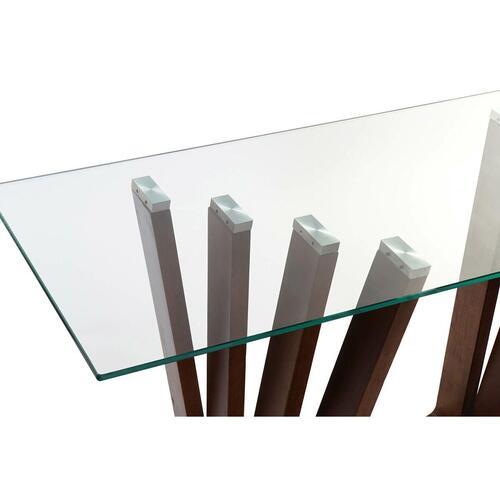 Console Brun Gennemsigtig Krystal Valnød 145 x 45 x 75 cm