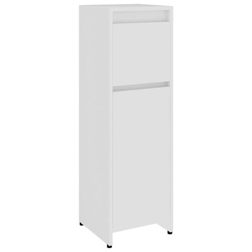 Badeværelsesskab 30x30x95 cm konstrueret træ hvid