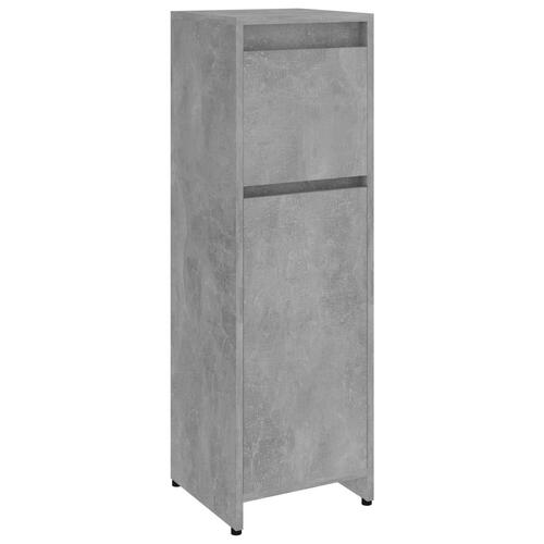 Badeværelsesskab 30x30x95 cm konstrueret træ betongrå