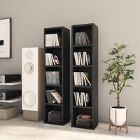CD-reoler 2 stk. 21x16x93,5 cm spånplade sort