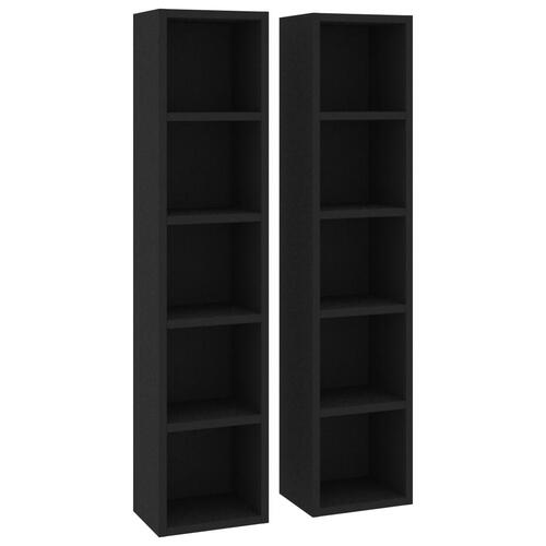 CD-reoler 2 stk. 21x16x93,5 cm spånplade sort