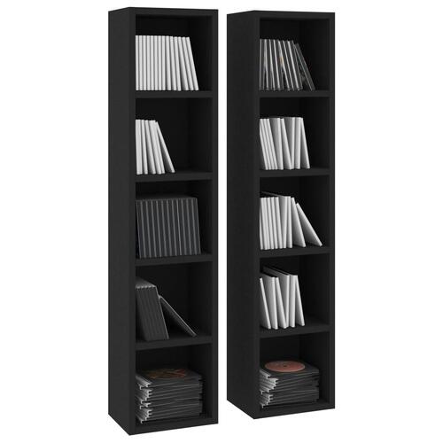 CD-reoler 2 stk. 21x16x93,5 cm spånplade sort