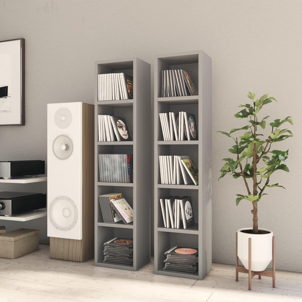 CD-reoler 2 stk. 21x16x93,5 cm spånplade grå