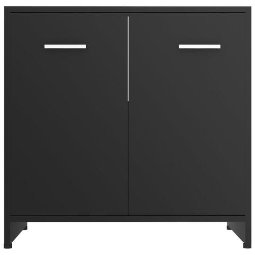 Badeværelsesskab 60x33x61 cm konstrueret træ sort