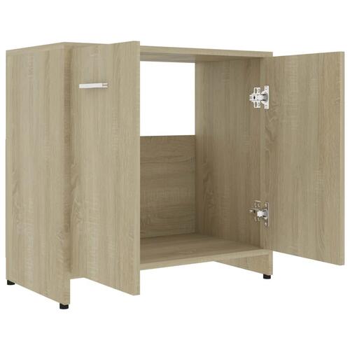 Badeværelsesskab 60x33x61 cm konstrueret træ sonoma-eg