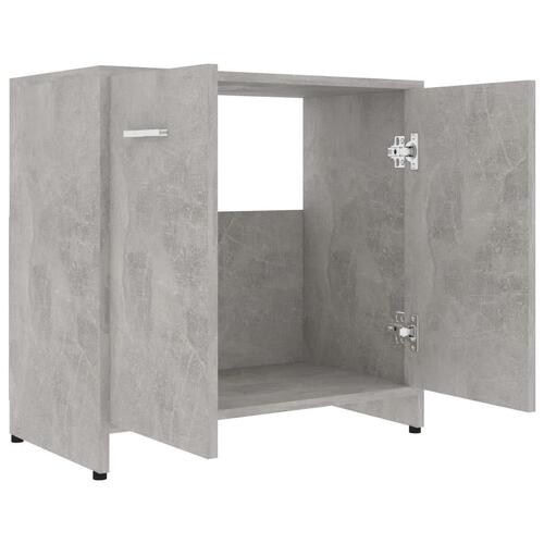 Badeværelsesskab 60x33x61 cm konstrueret træ betongrå