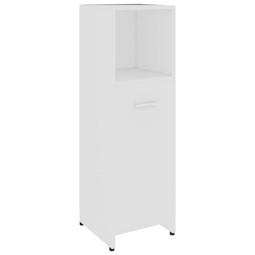 Badeværelsesskab 30x30x95 cm konstrueret træ hvid