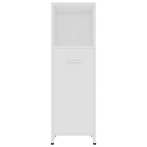 Badeværelsesskab 30x30x95 cm konstrueret træ hvid