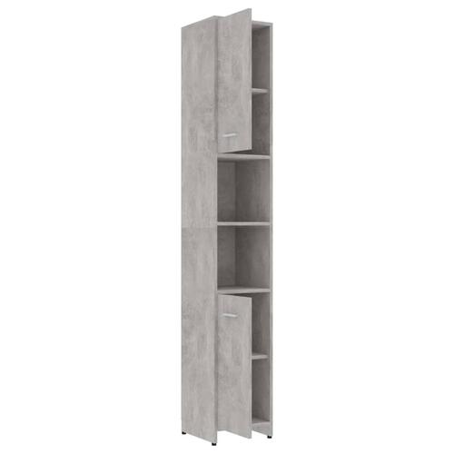 Badeværelsesskab 30x30x183,5 cm konstrueret træ betongrå