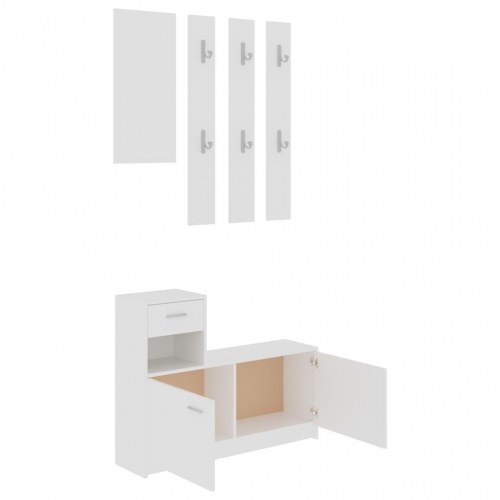 Entrémøbel 100x25x76,5 cm konstrueret træ hvid