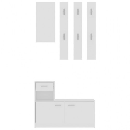 Entrémøbel 100x25x76,5 cm konstrueret træ hvid