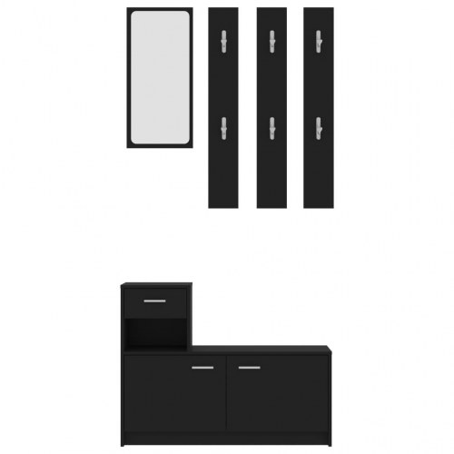 Entrémøbel 100x25x76,5 cm konstrueret træ sort