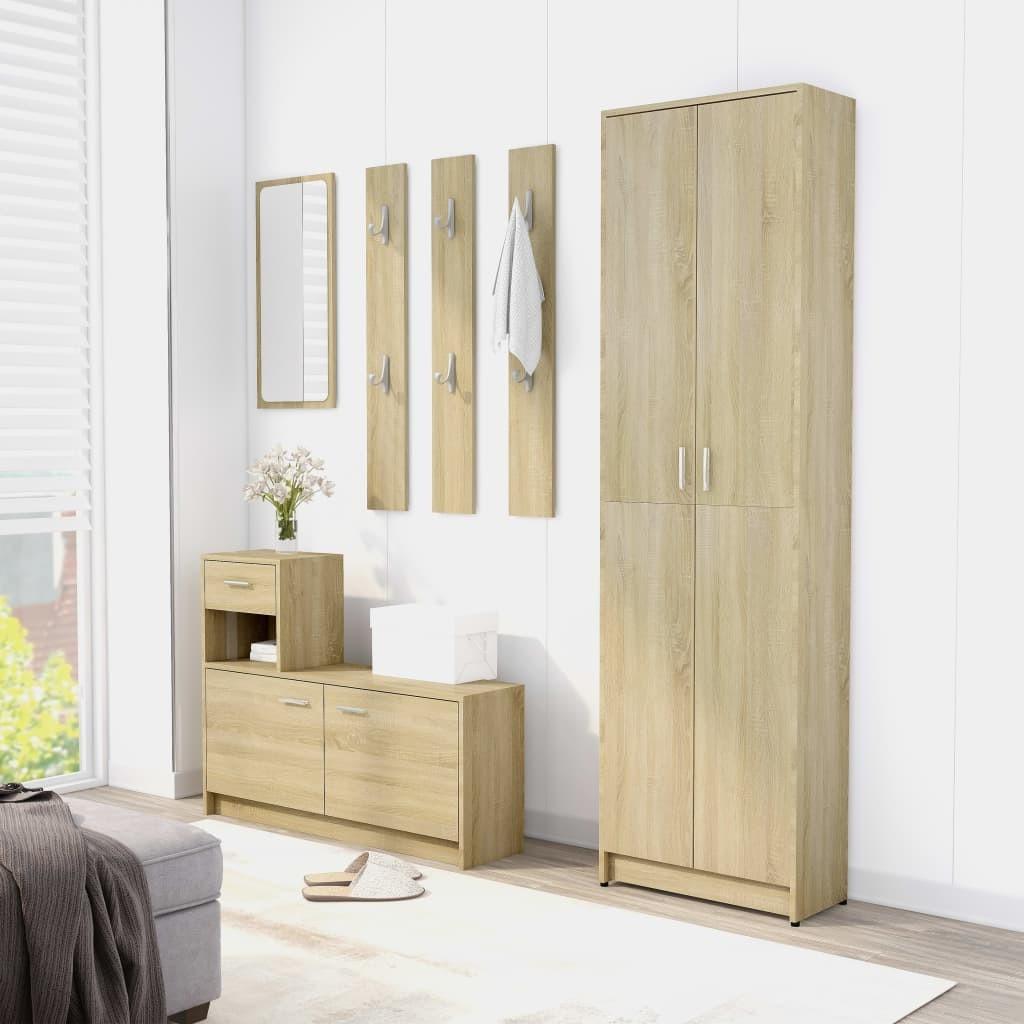 Entrémøbel 100x25x76,5 cm konstrueret træ sonoma-eg