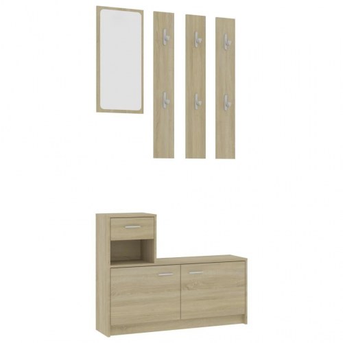 Entrémøbel 100x25x76,5 cm konstrueret træ sonoma-eg