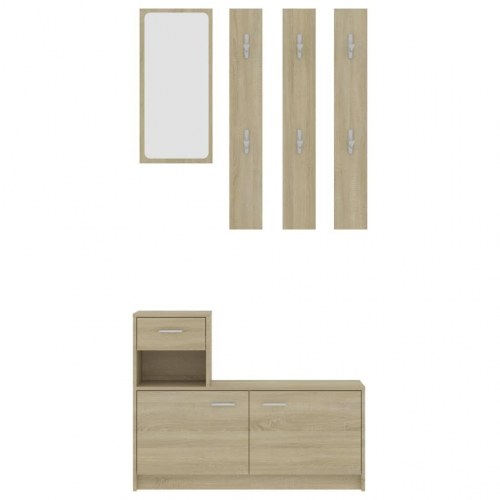 Entrémøbel 100x25x76,5 cm konstrueret træ sonoma-eg