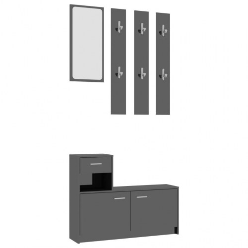 Entrémøbel 100x25x76,5 cm spånplade sort højglans