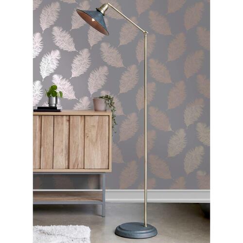 DUTCH WALLCOVERINGS tapet Fawning Feather grå og rosaguld