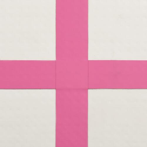 Oppustelig gymnastikmåtte m. pumpe 300x100x15 cm PVC pink
